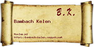 Bambach Kelen névjegykártya